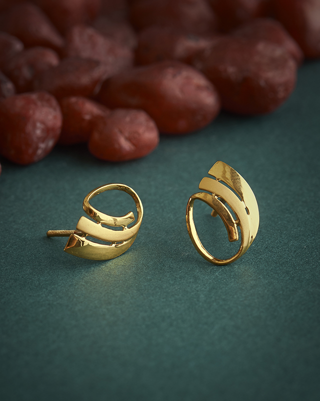 Gold Earrings 22 Karat Yellow Gold Vidhi 22KT Gold Earrings