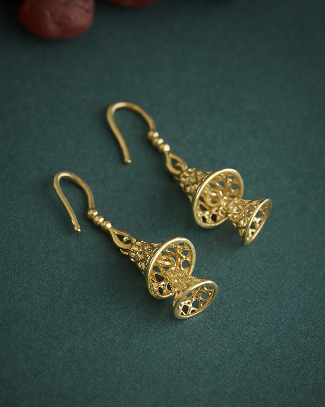 Gold Earrings 22 Karat Yellow Gold Sanvee 22KT Gold Earrings