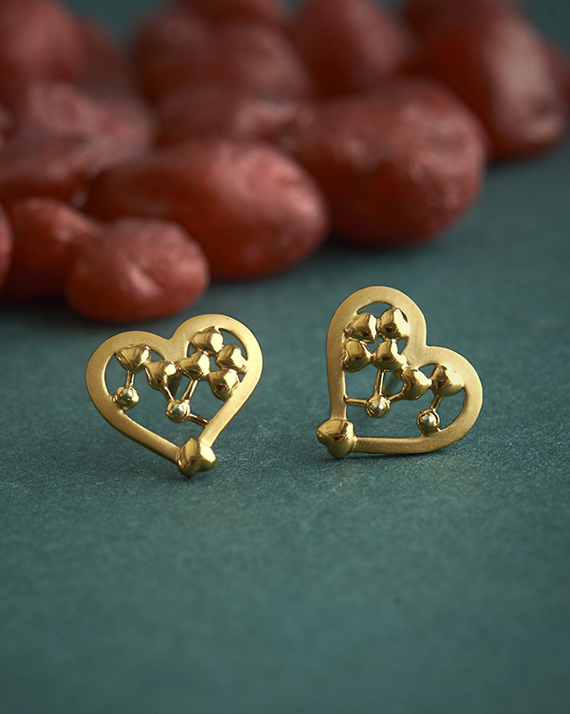 Gold Earrings 22 Karat Yellow Gold Anuska 22KT Gold Earrings