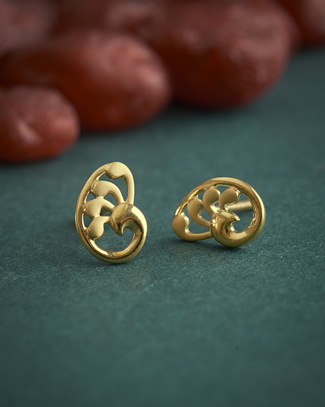 Gold Earrings 22 Karat Yellow Gold Poonam 22KT Gold Earrings