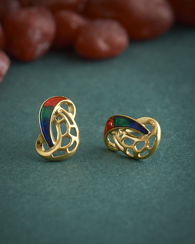Gold Earrings 22 Karat Yellow Gold Akeera 22KT Gold Earrings