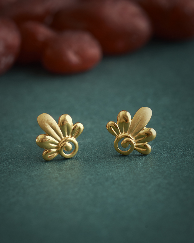 Gold Earrings 22 Karat Yellow Gold Ruhi 22KT Gold Earrings
