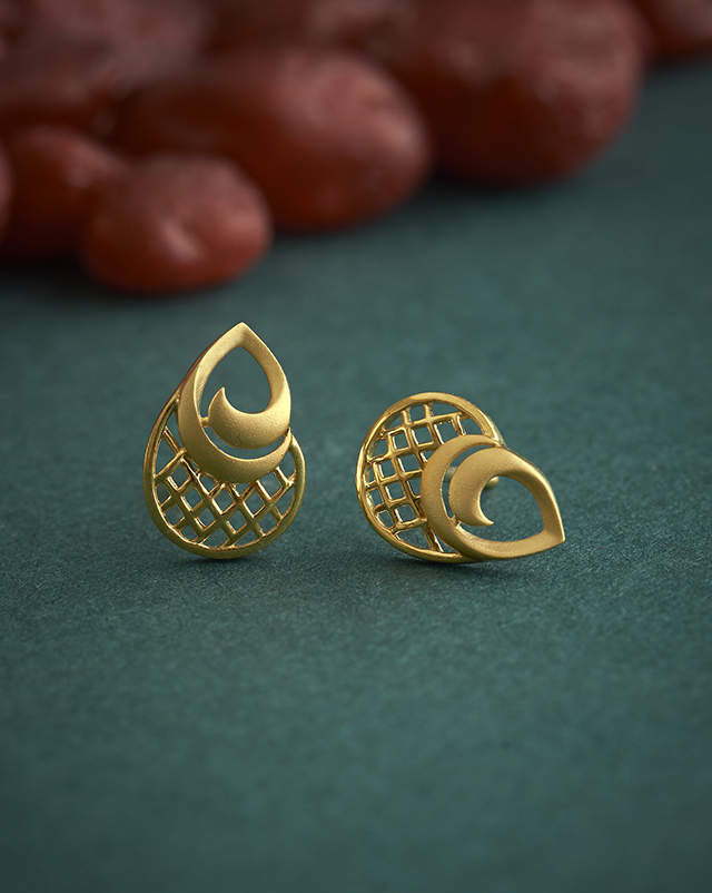 Gold Earrings 22 Karat Yellow Gold Hritvi 22KT Gold Earrings