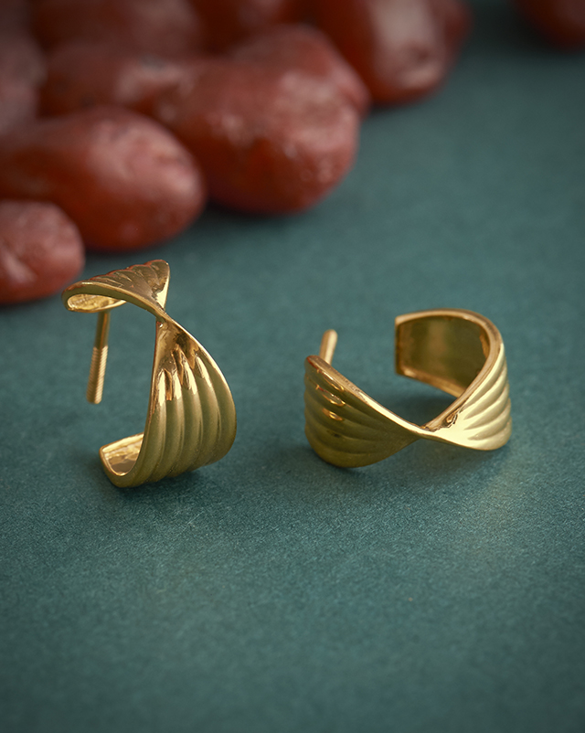 Gold Earrings 22 Karat Yellow Gold Aanvika 22KT Gold Earrings