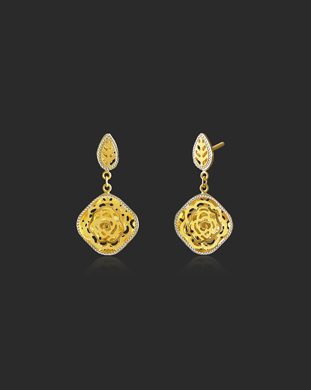 Reema 22KT Gold Trendy Delicate Earrings