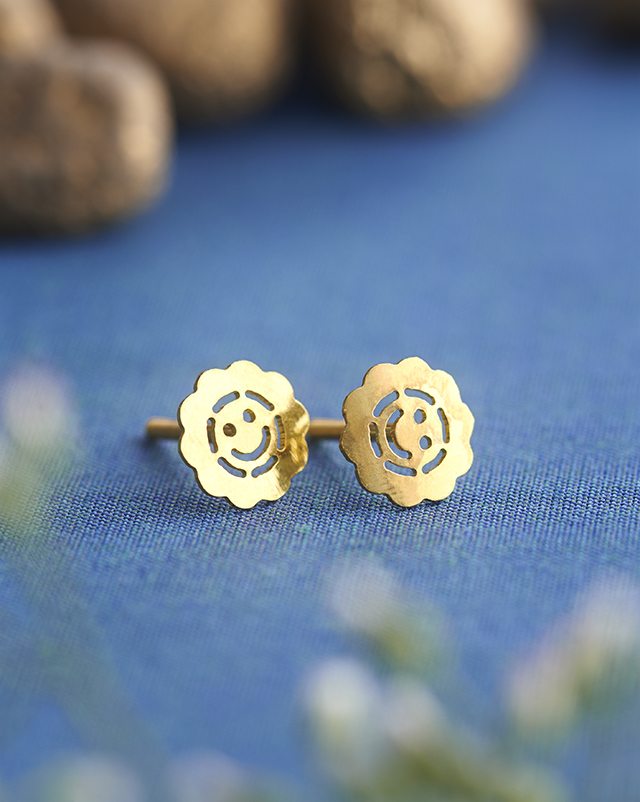 Gold Earrings 22 Karat Yellow Gold Khiyati 22KT Gold Earrings