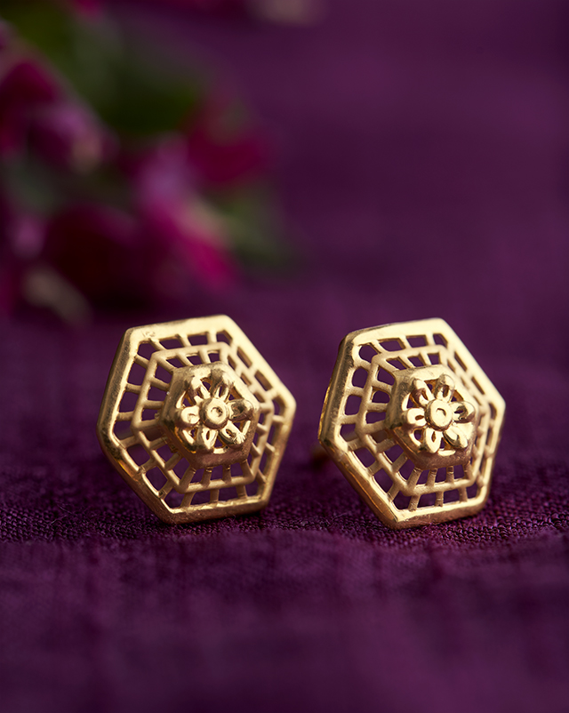Gold Earrings 22 Karat Yellow Gold Gamini 22KT Gold EARRING