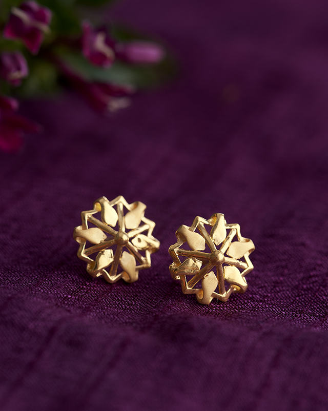 Gold Earrings 22 Karat Yellow Gold Rudhi 22KT Gold EARRING