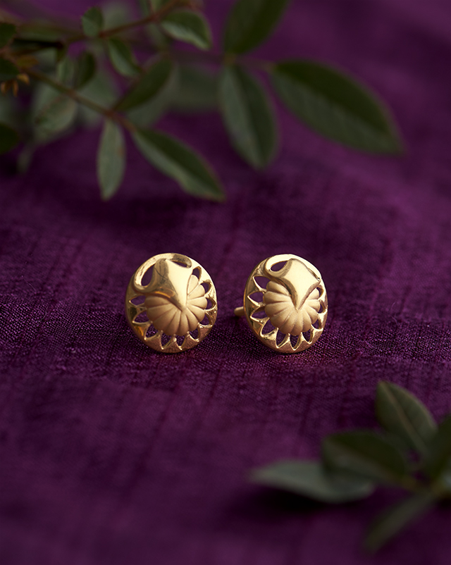 Gold Earrings 22 Karat Yellow Gold Tanmayi 22KT Gold EARRING
