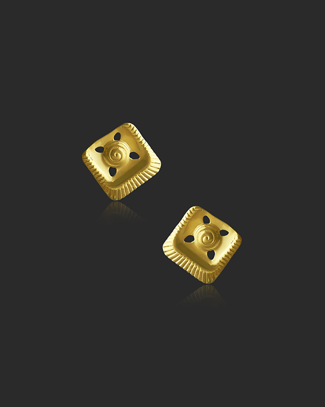 Gold Earrings 22 Karat Yellow Gold Samiha 22KT Gold EARRING