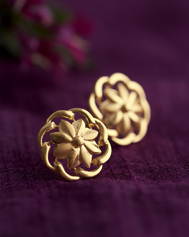 Gold Earrings 22 Karat Yellow Gold Jigna 22KT Gold EARRING