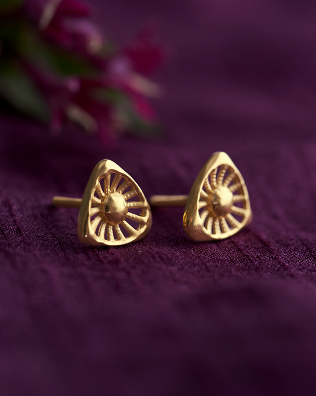 Gold Earrings 22 Karat Yellow Gold Rachita 22KT Gold EARRING