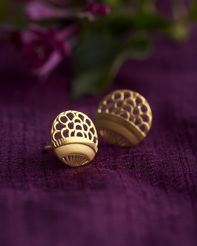 Gold Earrings 22 Karat Yellow Gold Vadhana 22KT Gold EARRING