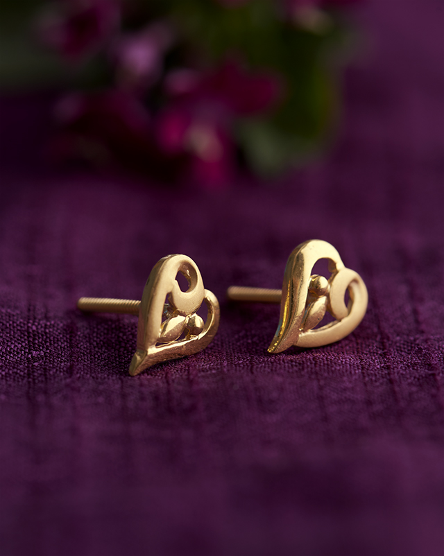 Gold Earrings 22 Karat Yellow Gold Yarvi 22KT Gold EARRING