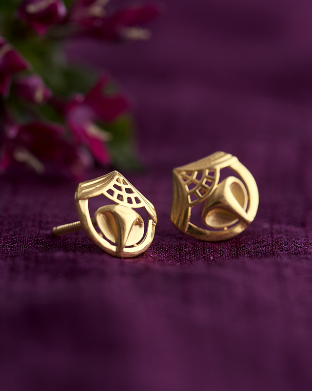 Gold Earrings 22 Karat Yellow Gold Tanirika 22KT Gold EARRING