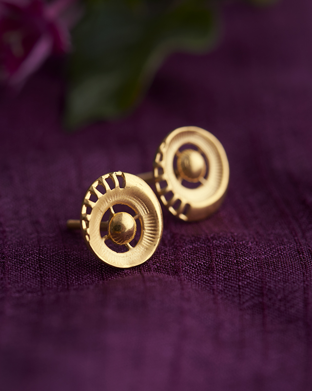 Gold Earrings 22 Karat Yellow Gold Reyna 22KT Gold EARRING
