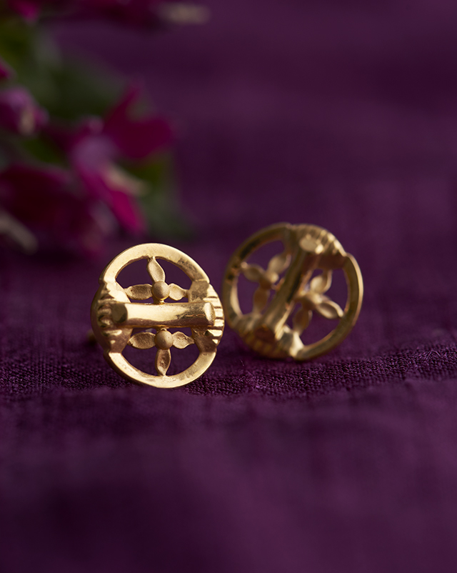 Gold Earrings 22 Karat Yellow Gold Manvita 22KT Gold EARRING