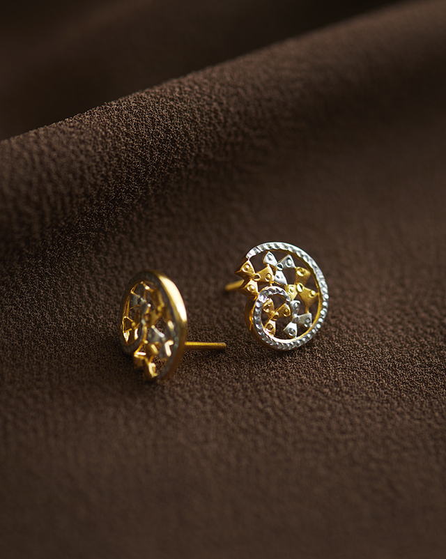 Gold Earrings 22 Karat Yellow Gold Dhruvika 22KT Gold Earrings