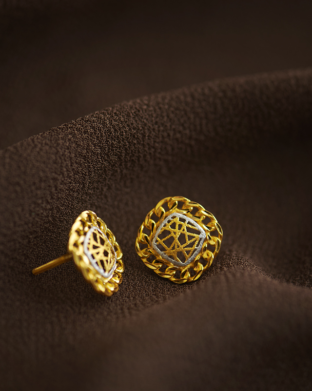 Gold Earrings 22 Karat Yellow Gold Dixita 22KT Gold Earrings