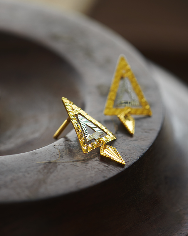 Gold Earrings 22 Karat Yellow Gold Elena 22KT Yellow Gold Earrings