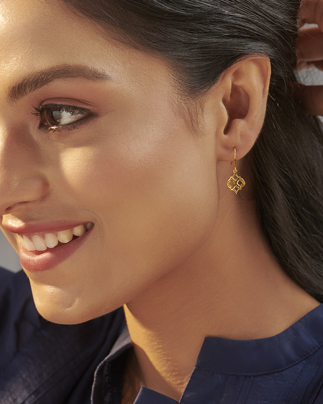 Gold Earrings 22 Karat Yellow Gold Krupa 22Kt Gold Earring