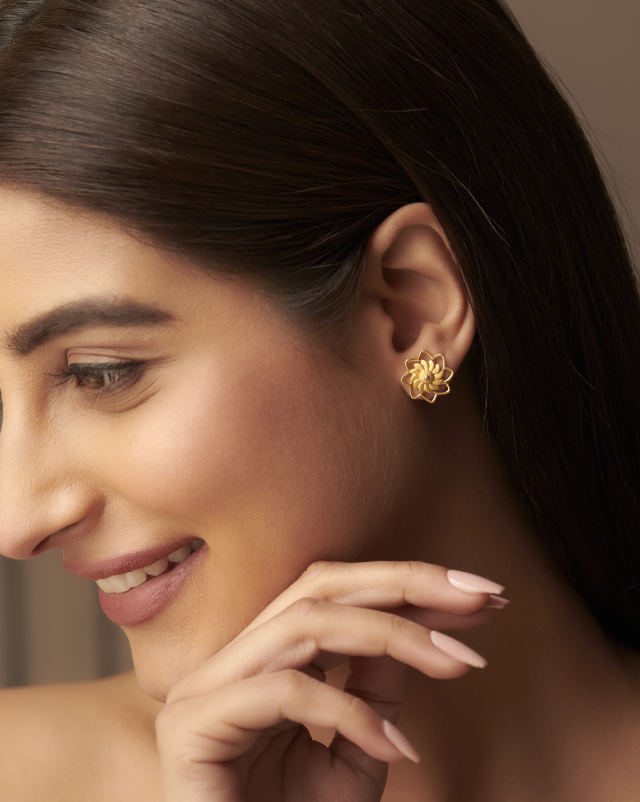 Gold Earrings 22 Karat Yellow Gold Aahana Detachable22KtGoldEarring