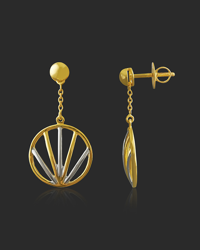 Liyanvi Geometric 22Kt Gold Earring