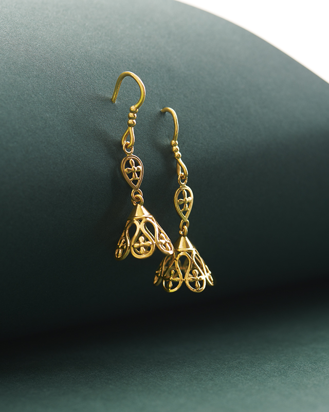 Gold Earrings 22 Karat Yellow Gold Nitya 22Kt Gold Earrings