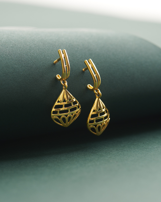 Gold Earrings 22 Karat Yellow Gold Parshika 22Kt Gold Earrings
