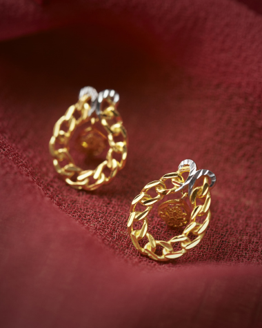 Gold Earrings 22 Karat Yellow Gold Praneeta 22Kt Gold Earrings