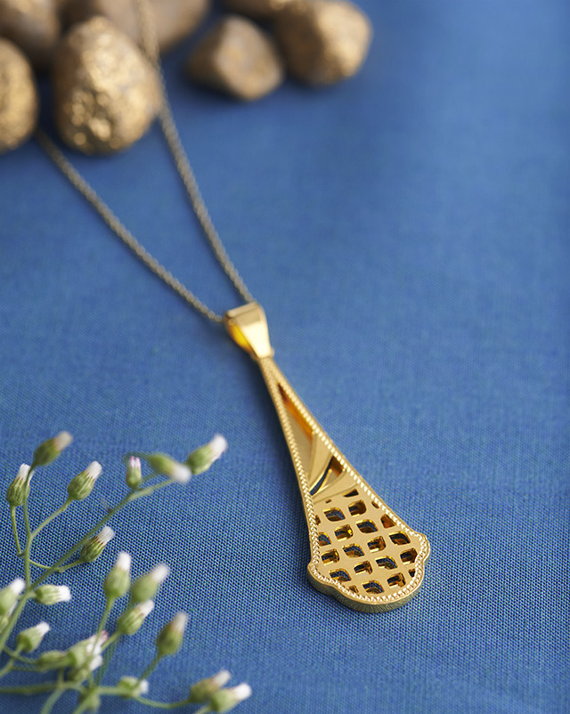 Gold Pendants 22 Karat Yellow Gold Jyotika 22KT Gold Trendy Delicate Pendants