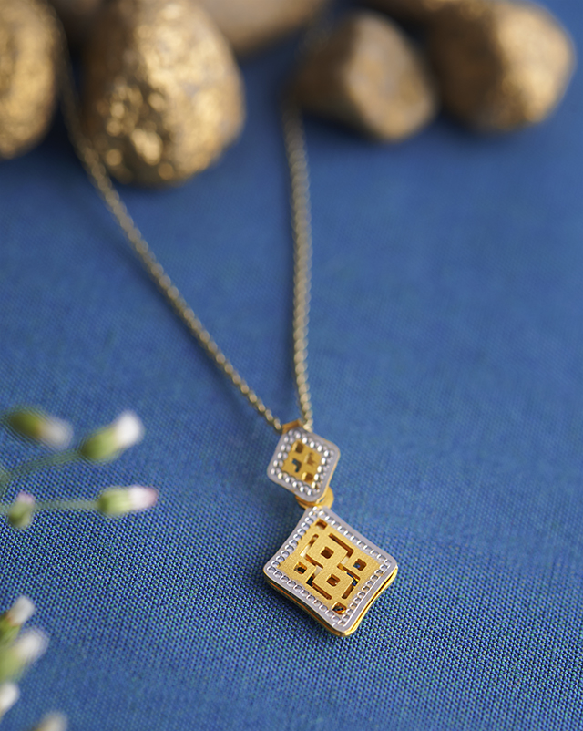 Gold Pendants 22 Karat Yellow Gold Nadira 22KT Gold Trendy Delicate Pendants