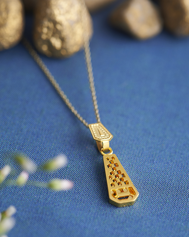 Gold Pendants 22 Karat Yellow Gold Tridha 22KT Gold Trendy Delicate Pendants