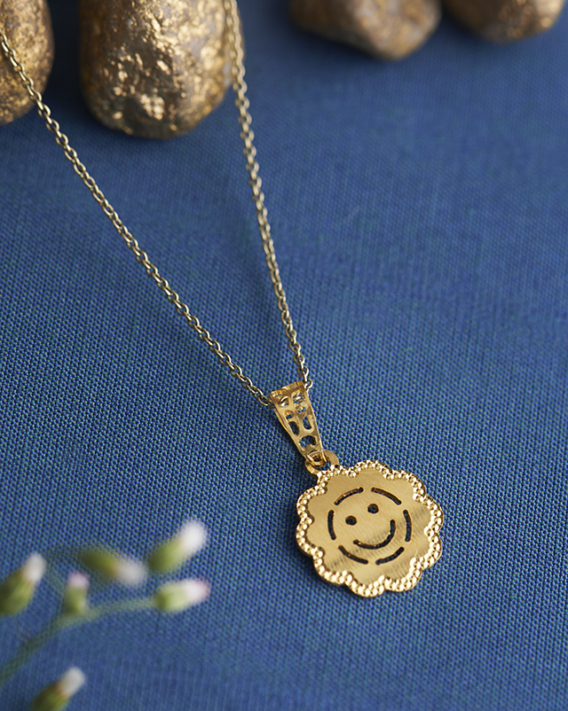Gold Pendants 22 Karat Yellow Gold Khiyati 22KT Gold Trendy Delicate Pendants