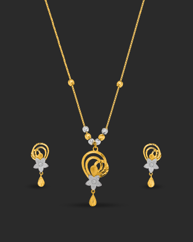 Gold Sets 22 Karat Yellow Gold Pratyusha 22Kt Gold Necklace Sets