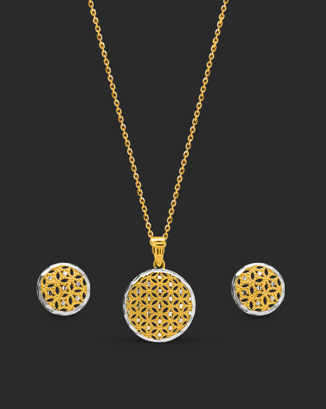 Gold Sets 22 Karat Yellow Gold Anisha 22Kt Gold Pendant Sets
