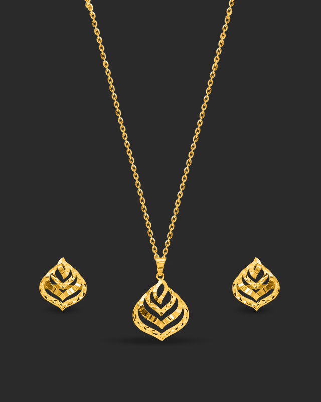 Gold Sets 22 Karat Yellow Gold Priya 22Kt Gold Pendant Sets