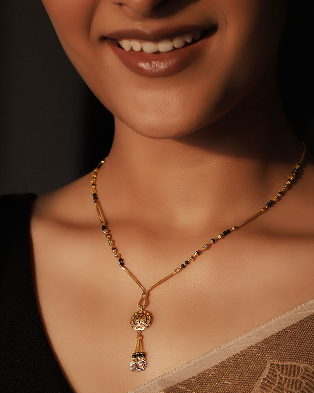 Gold Mangalsutra 22 Karat Yellow Gold Nupur 22Kt Gold Mangalsutra