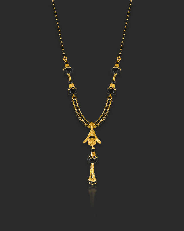 Gold Mangalsutra 22 Karat Yellow Gold Seekha 22 Karat Gold Mangalsutra