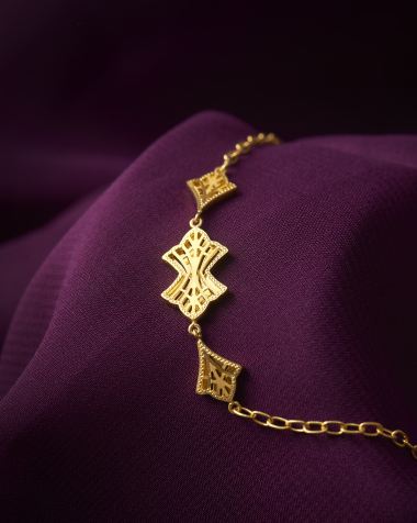Gold Bracelets 22 Karat Yellow Gold Luiza 22Kt Gold Delicate Bracelet