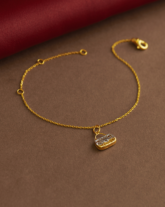 Gold Bracelets 22 Karat Yellow Gold Liliyana 22Kt Gold Matching Set, Charm Bracelet