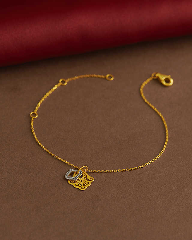 Gold Bracelets 22 Karat Yellow Gold Navya 22Kt Gold Matching Set, Charm Bracelet