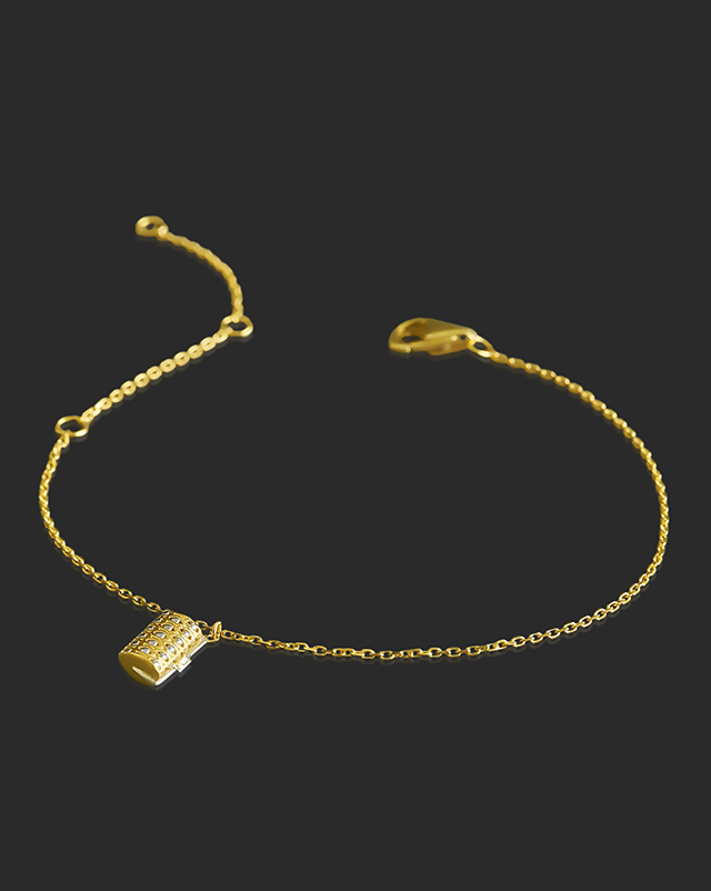 Aayra 22Kt Gold Matching Set, Charm Bracelet
