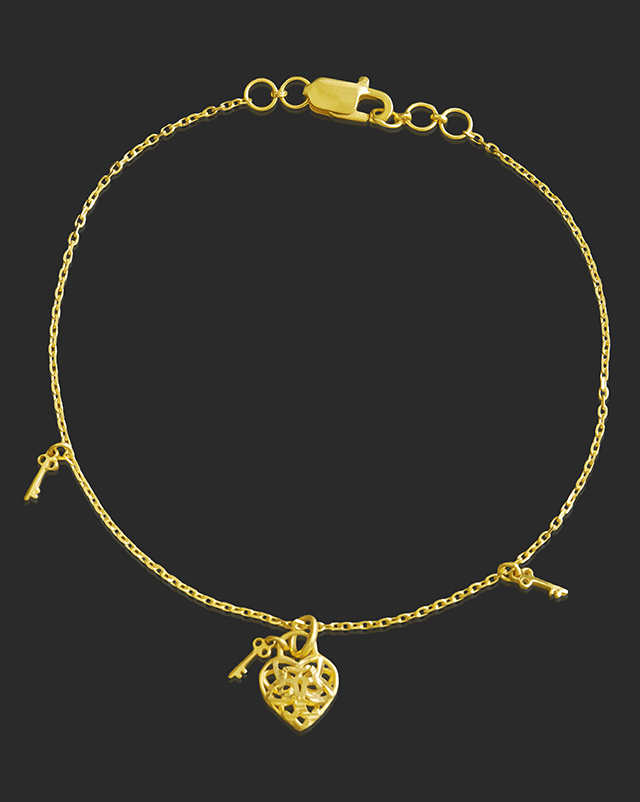 Taniya 22Kt Gold Matching Set, Charm Bracelet