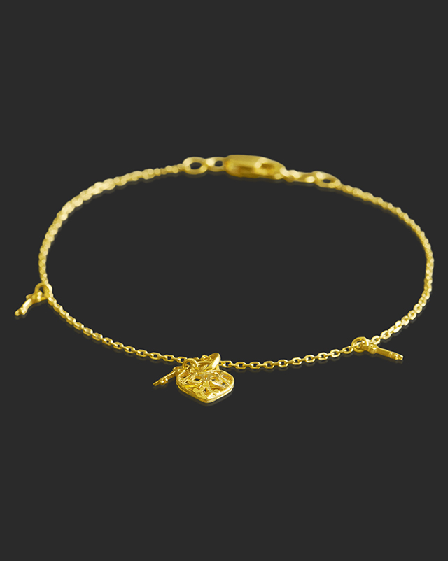 Taniya 22Kt Gold Matching Set, Charm Bracelet