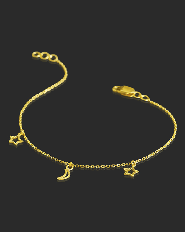 Sanya 22Kt Gold Matching Set, Charm Bracelet