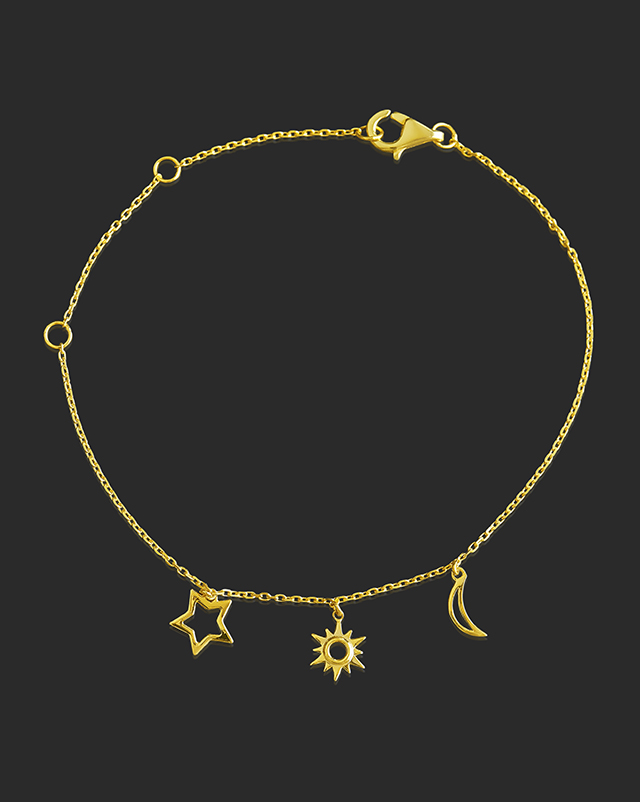 Sanya 22Kt Gold Matching Set, Charm Bracelet