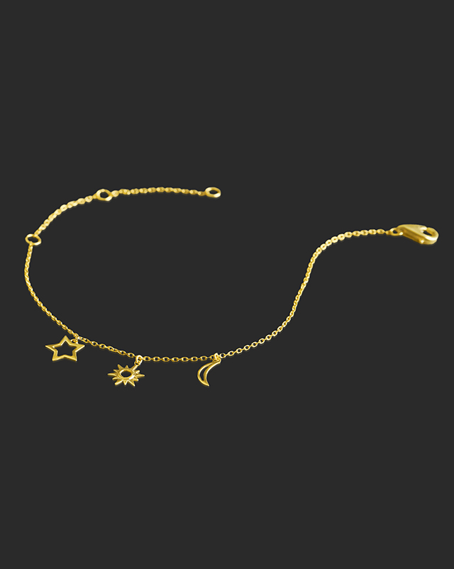 Sanya 22Kt Gold Matching Set, Charm Bracelet