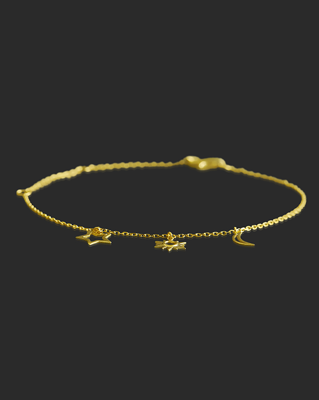 Sanya 22Kt Gold Matching Set, Charm Bracelet