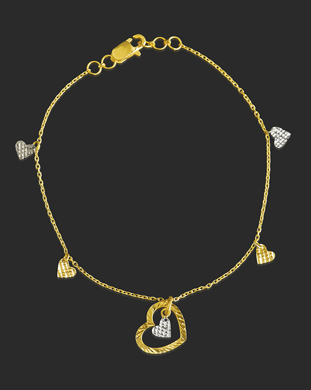 Amor 22Kt Gold Matching Set, Charm Bracelet